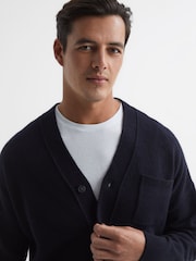 Reiss Navy Andrews Merino Wool Cardigan - Image 4 of 7