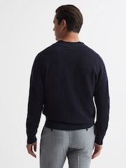 Reiss Navy Andrews Merino Wool Cardigan - Image 5 of 7