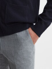 Reiss Navy Andrews Merino Wool Cardigan - Image 6 of 7