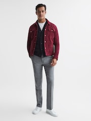 Reiss Navy Andrews Merino Wool Cardigan - Image 7 of 7