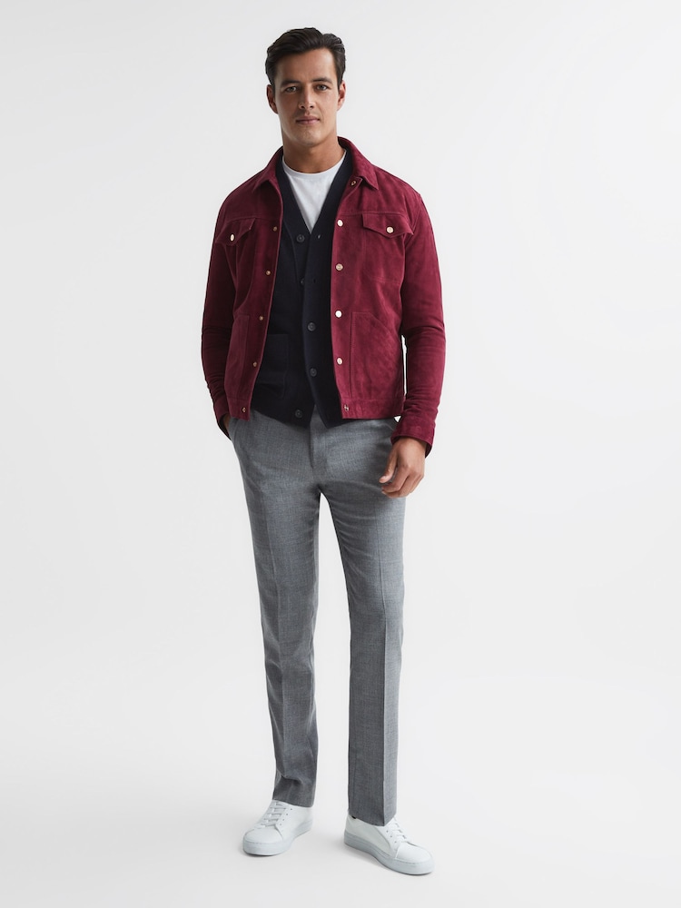 Reiss Navy Andrews Merino Wool Cardigan - Image 7 of 7