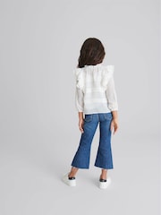 Reiss White River Jr Ruffle Shoulder Blouse - Image 4 of 5