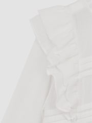 Reiss White River Jr Ruffle Shoulder Blouse - Image 5 of 5