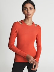 Reiss Laurel Jersey-Top mit ZIerausschnitten - Bild 1 von 6