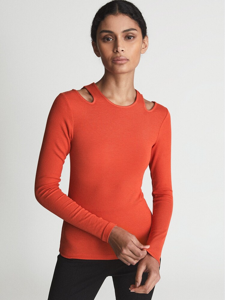 Reiss Laurel Jersey-Top mit ZIerausschnitten - Bild 1 von 6