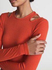 Reiss Laurel Jersey-Top mit ZIerausschnitten - Bild 4 von 6