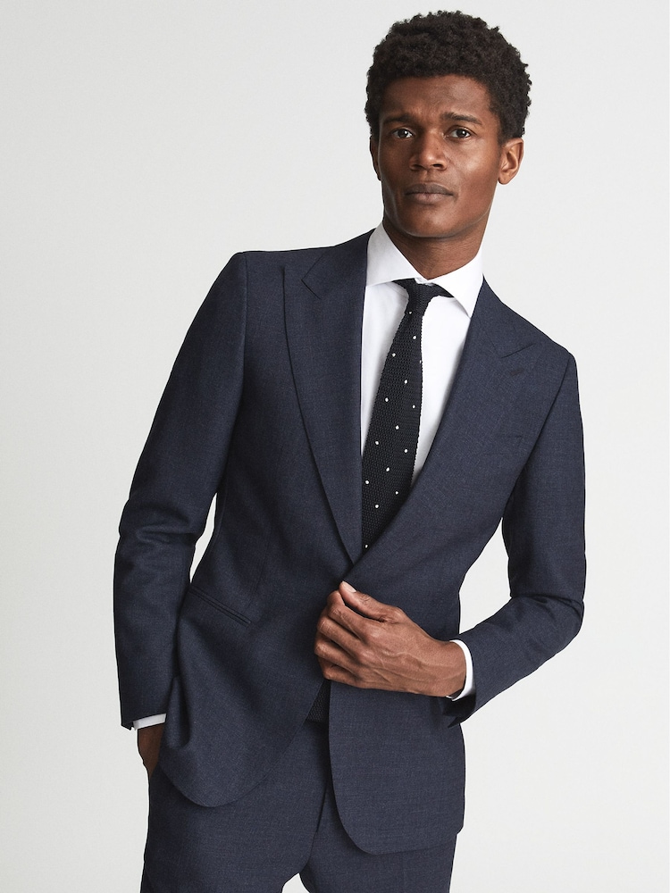 Reiss Hitch Slim Fit Melange Wool Mixer Trousers - Imagen 1 de 6