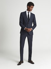 Reiss Hitch Slim Fit Melange Wool Mixer Trousers - Imagen 3 de 6