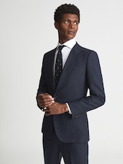 Reiss Hitch Slim Fit Melange Wool Mixer Trousers - Imagen 6 de 6