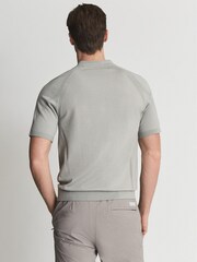 Reiss Sage Oval Half Zip Funnel Neck Polo T-Shirt - Image 5 of 5