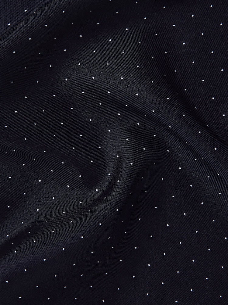 Reiss Navy Liam Polka Dot Silk Pocket Square - Image 5 of 5