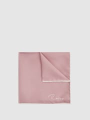 Reiss Pink Ceremony Plain Silk Pocket Square - Image 1 of 5