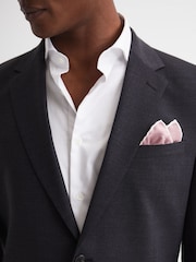 Reiss Pink Ceremony Plain Silk Pocket Square - Image 3 of 5