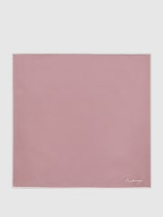 Reiss Pink Ceremony Plain Silk Pocket Square - Image 4 of 5