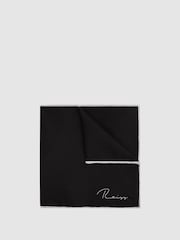 Reiss Black Ceremony Plain Silk Pocket Square - Image 1 of 5