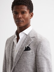 Reiss Black Ceremony Plain Silk Pocket Square - Image 2 of 5