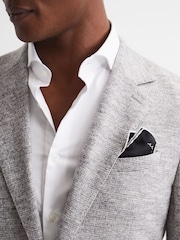 Reiss Black Ceremony Plain Silk Pocket Square - Image 3 of 5