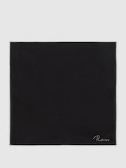 Reiss Black Ceremony Plain Silk Pocket Square - Image 4 of 5