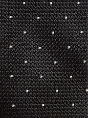 Reiss Black Liam Textured Polka Dot Tie - Image 3 of 4