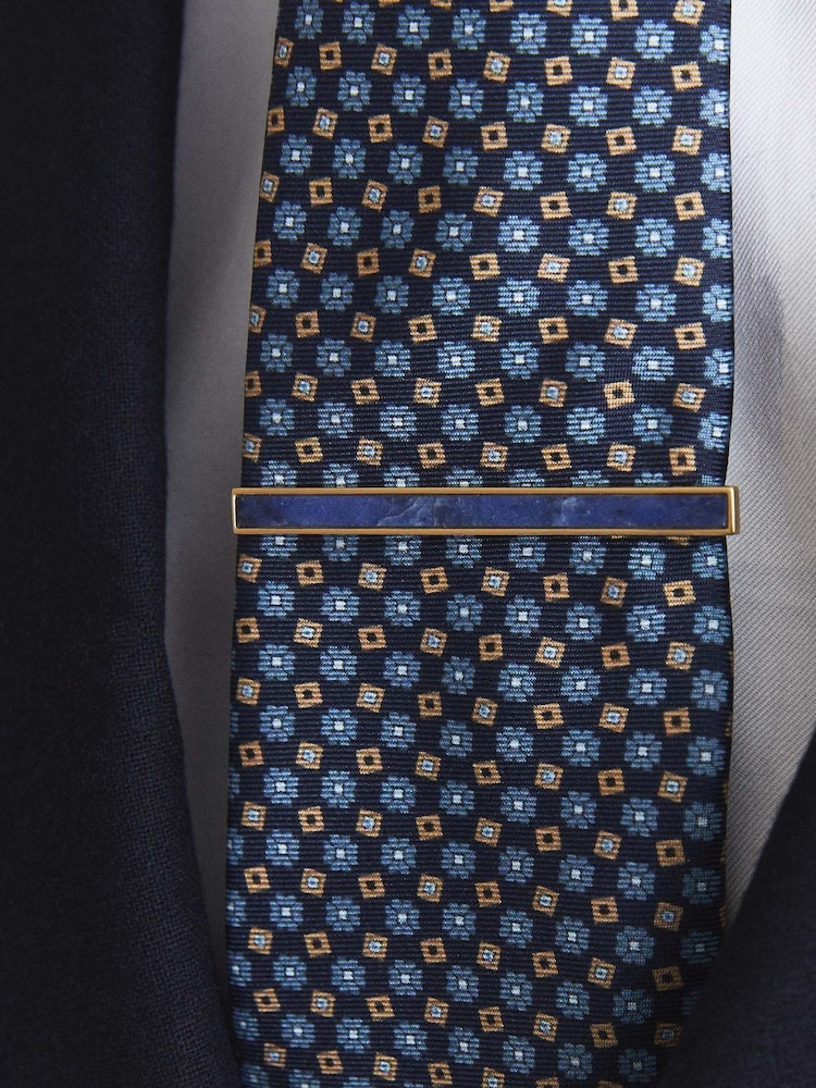 Reiss Gold Ardley Stone Insert Tie Bar - Image 4 of 4
