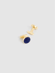 Reiss Gold Ardley Stone Insert Cufflinks - Image 3 of 4
