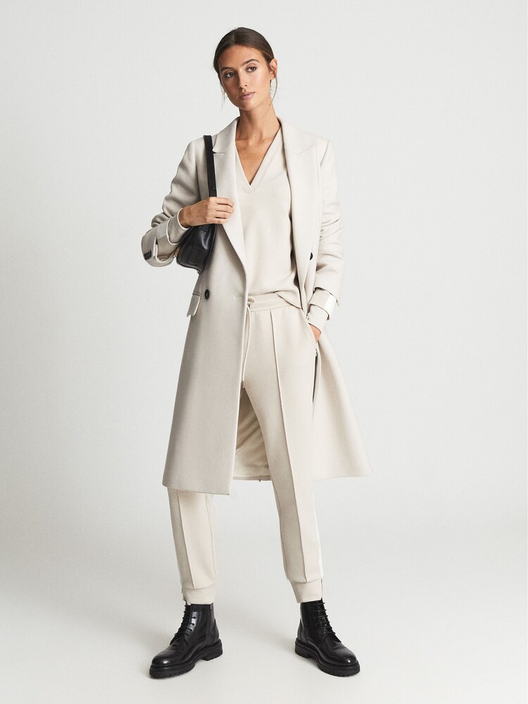 Reiss Neutral Maddie V-Neck Jersey Sweatshirt - Image 6 of 6 Reiss Neutral Maddie V-Neck Jersey Sweatshirt - Image 6 of 6