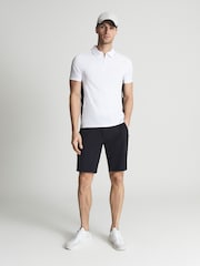 Reiss Navy Fairway Golf Performance Slim Fit Shorts - Image 1 of 6