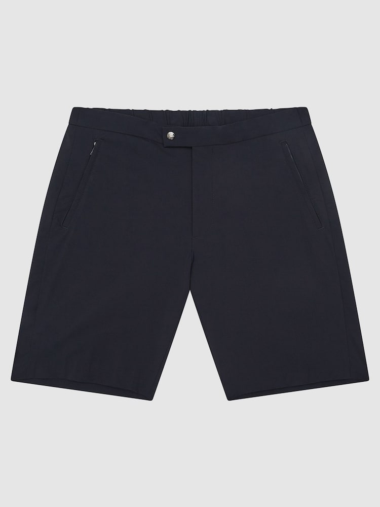 Reiss Navy Fairway Golf Performance Slim Fit Shorts - Image 2 of 6