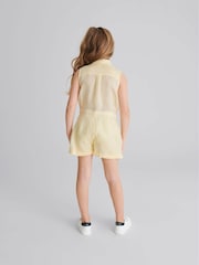 Reiss Lemon Ema Jr Linen Playsuit - Image 4 of 5