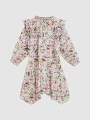 Reiss Coral Lil Junior Printed Ruffle Dress - Image 2 of 8