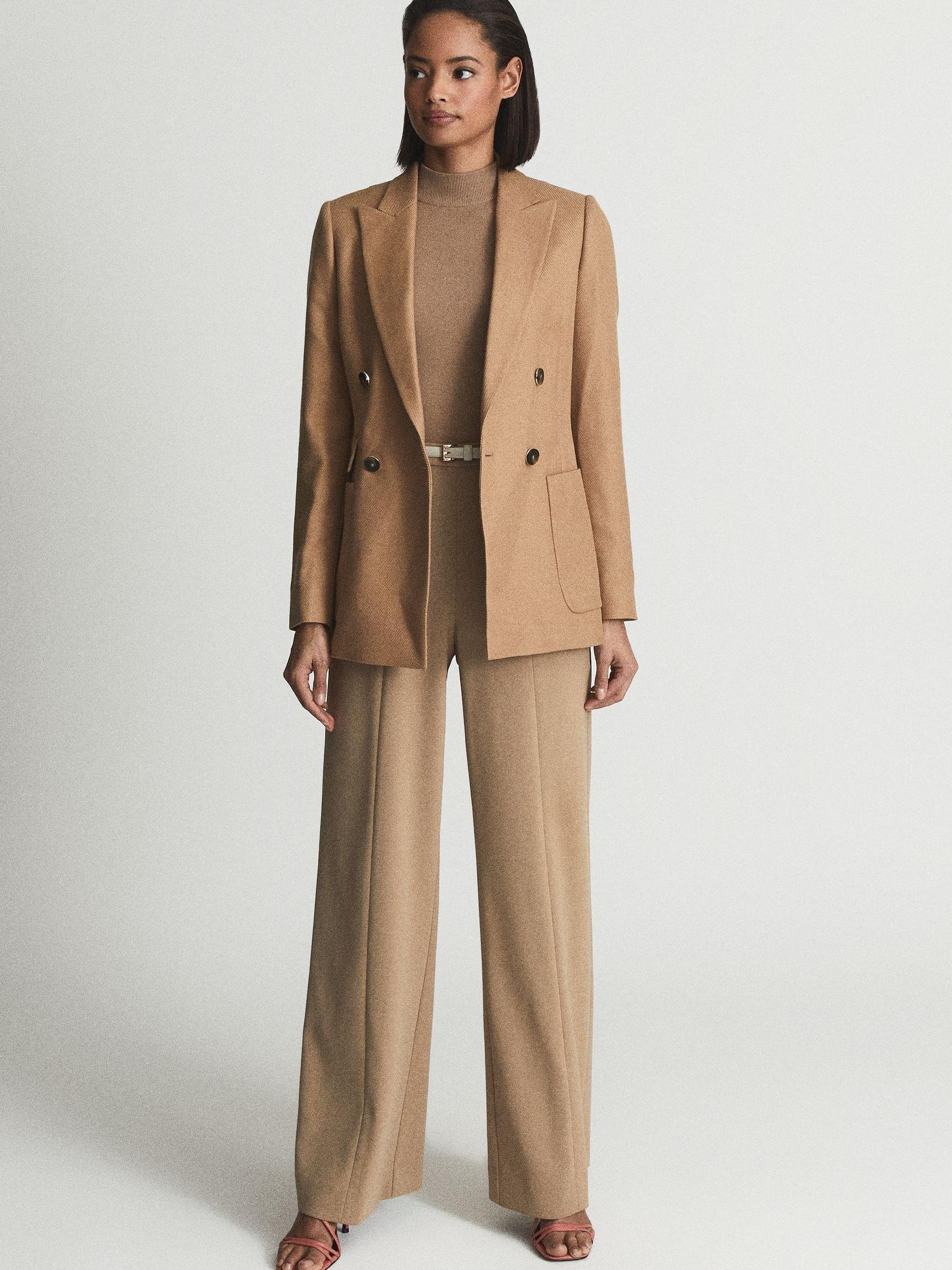 Buy Reiss Camel Larsson Double Breasted Twill Blazer from the Next
