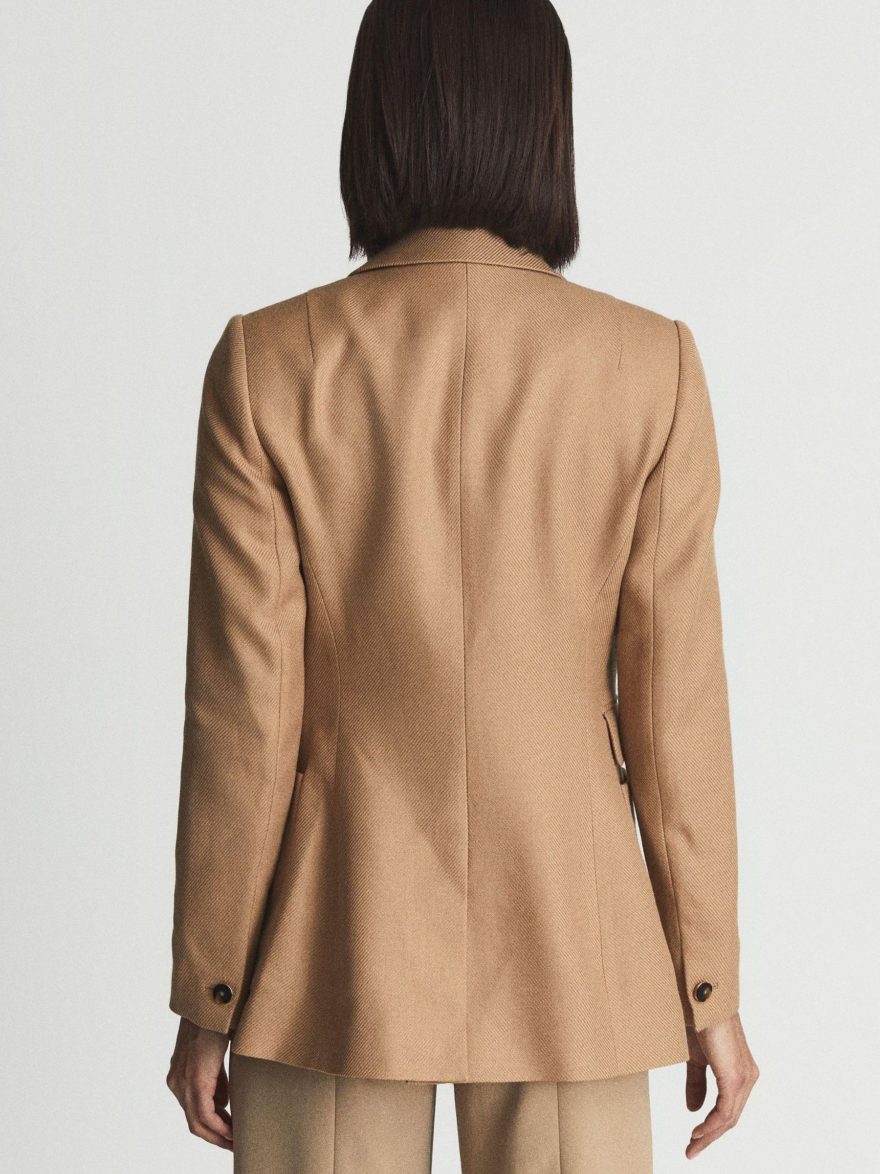 Buy Reiss Camel Larsson Double Breasted Twill Blazer from the Next