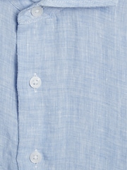 Reiss Soft Blue Ruban Long Sleeve Linen Shirt - Image 6 of 6