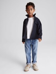 Reiss Navy Judd Casual Twill Overshirt - Image 1 of 6