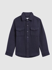 Reiss Navy Judd Casual Twill Overshirt - Image 2 of 6