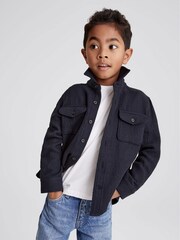 Reiss Navy Judd Casual Twill Overshirt - Image 3 of 6