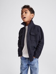Reiss Navy Judd Casual Twill Overshirt - Image 4 of 6