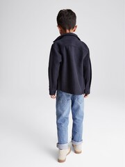 Reiss Navy Judd Casual Twill Overshirt - Image 5 of 6