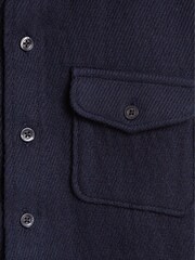 Reiss Navy Judd Casual Twill Overshirt - Image 6 of 6
