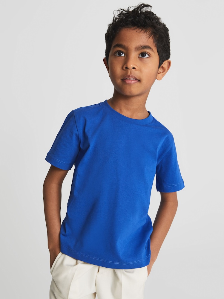 Azul brillante - Camiseta con cuello redondo Bless de Reiss - Imagen 1 de 5
