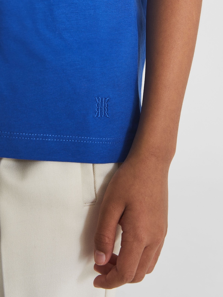 Azul brillante - Camiseta con cuello redondo Bless de Reiss - Imagen 5 de 5