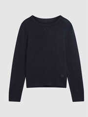 Reiss Navy Wessex Crew Neck Knitted Jumper - Image 2 of 7