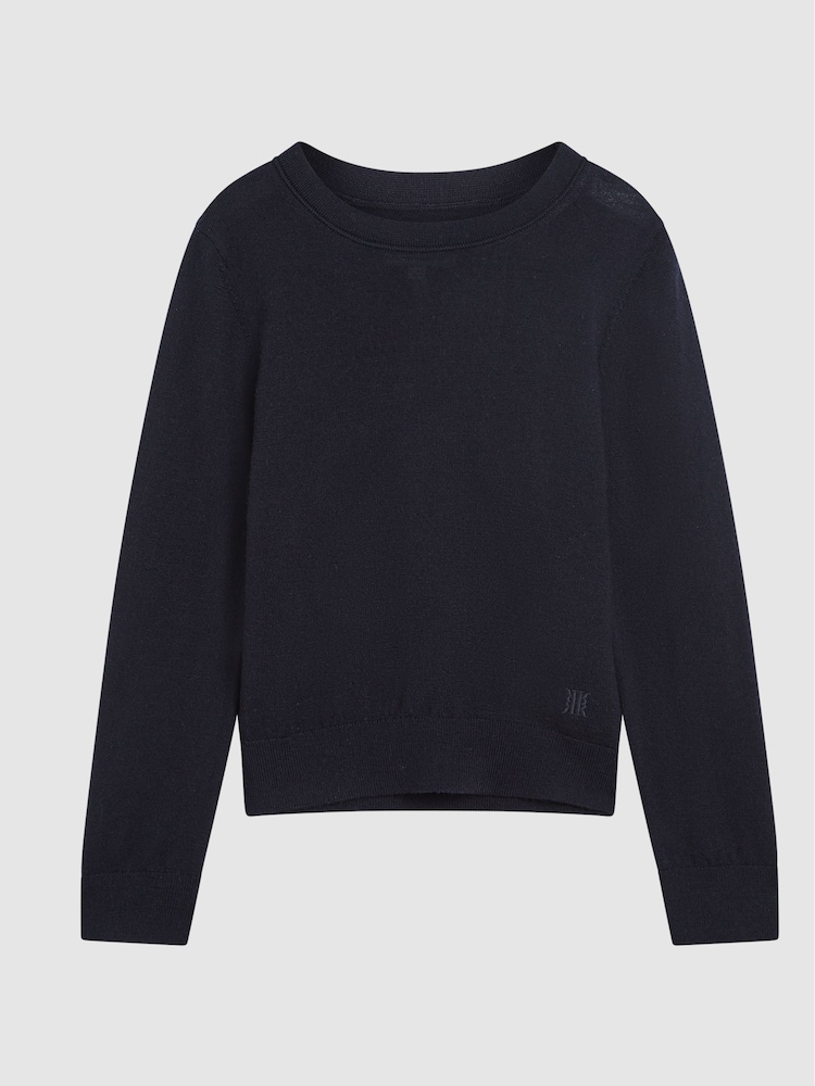 Reiss Navy Wessex Crew Neck Knitted Jumper - Image 2 of 7
