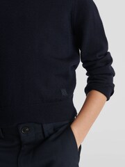Reiss Navy Wessex Crew Neck Knitted Jumper - Image 6 of 7