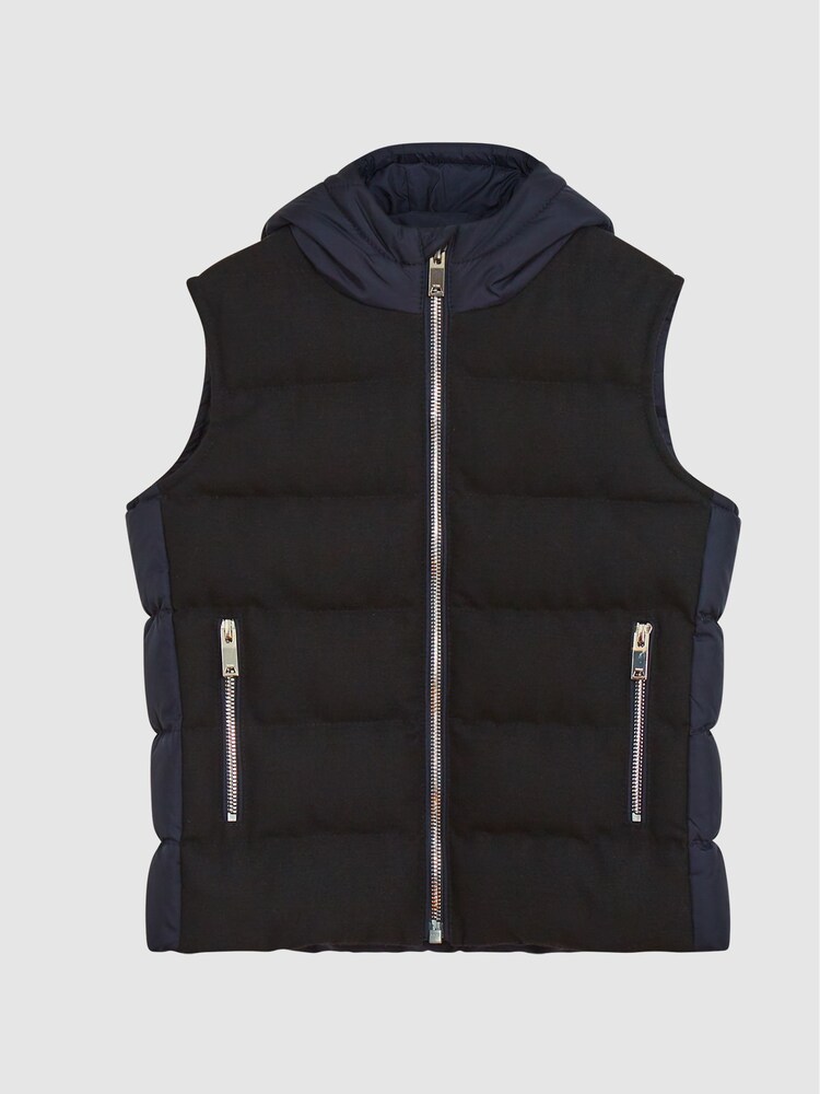 Reiss Navy Wonder Junior Zip Through Gilet - Image 2 of 7 Reiss Navy Wonder Junior Zip Through Gilet - Image 2 of 7