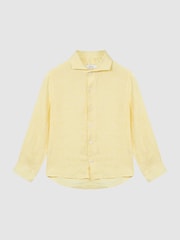 Reiss Lemon Ruban Long Sleeve Linen Shirt - Image 2 of 7
