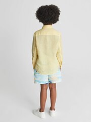 Reiss Lemon Ruban Long Sleeve Linen Shirt - Image 5 of 7