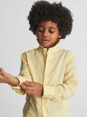 Reiss Lemon Ruban Long Sleeve Linen Shirt - Image 6 of 7