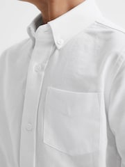 Reiss White Greenwich 4-9 yrs Button Down Oxford Shirt - Image 3 of 6