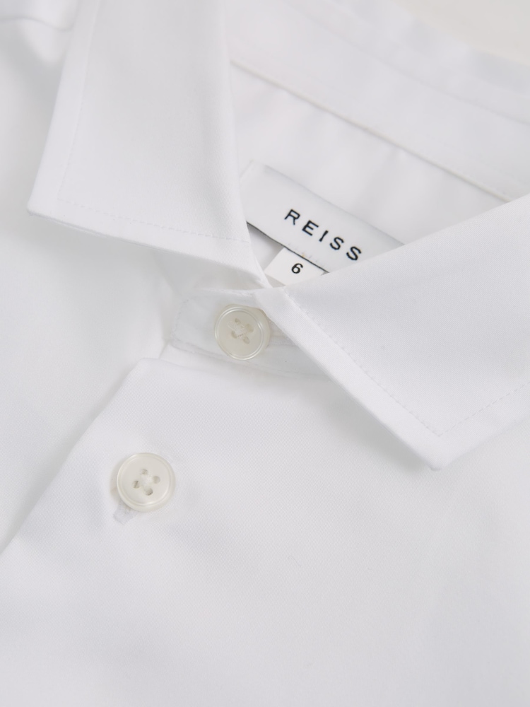 Reiss White Remote Junior Slim Fit Formal Shirt - Image 5 of 5